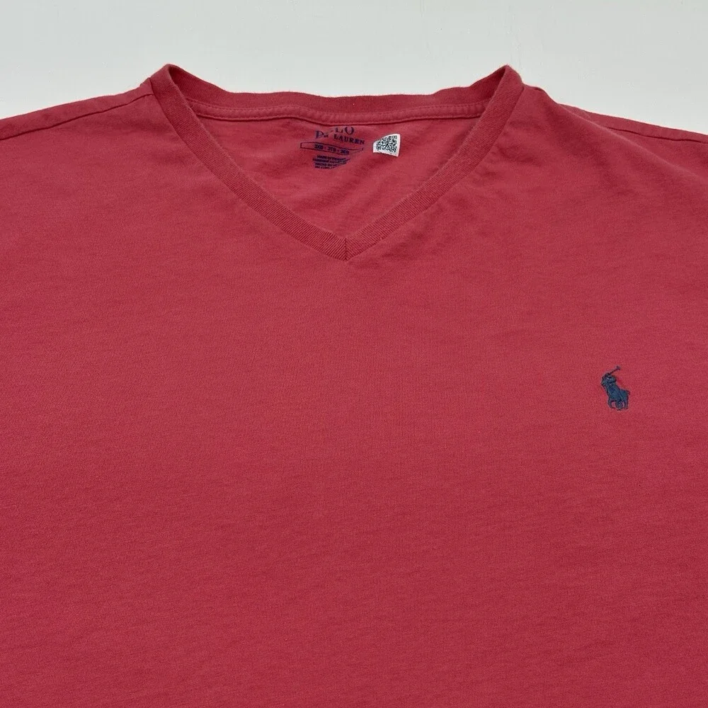 Polo Ralph Lauren Men's Big & Tall Size 3XB Pink Short Sleeve V-Neck T-Shirt